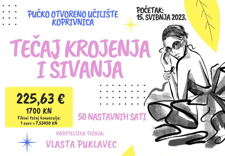 Početni tečaj krojenja i šivanja u Pučkom otvorenom učilištu Koprivnica
