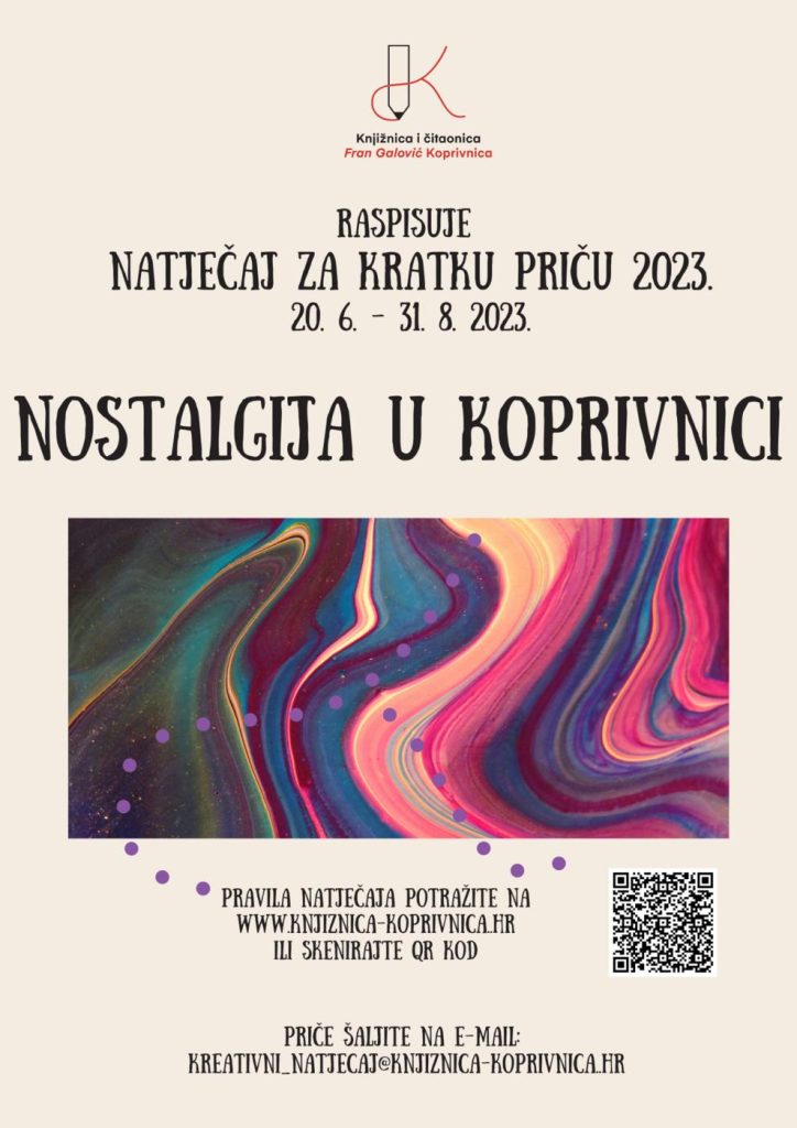 Kreativni natječaj za najbolju kratku priču 2023. “Nostalgija u Koprivnici”