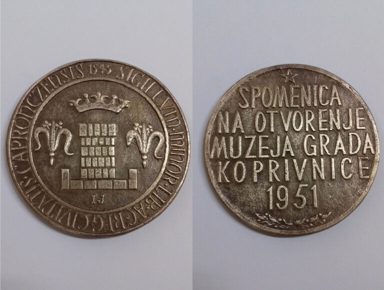 Predmet tjedna: Medalja “Spomenica na otvorenje Muzeja grada Koprivnice 1951.”