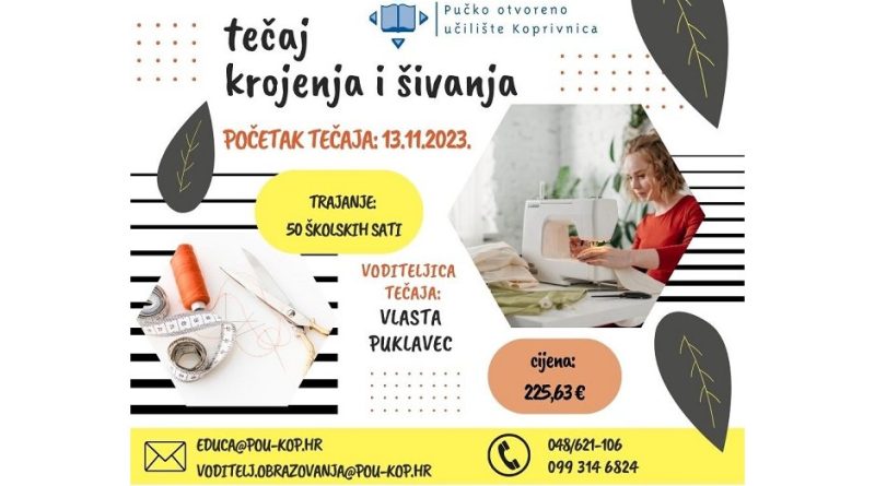 Početni tečaj krojenja i šivanja u POU Koprivnica