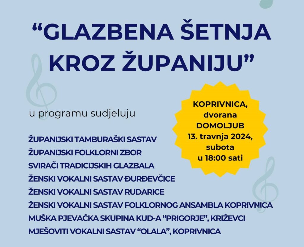 Koncert “Glazbena šetnja kroz županiju”