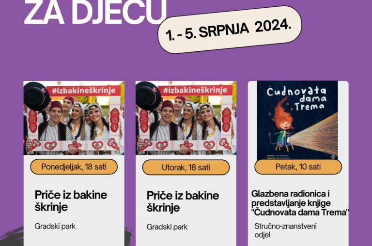 Programi za djecu  u Knjižnici i čitaonici “Fran Galović” Koprivnica