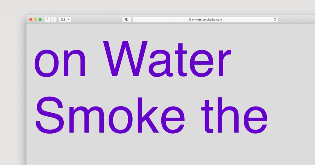 Niko Mihaljević: on Water Smoke the