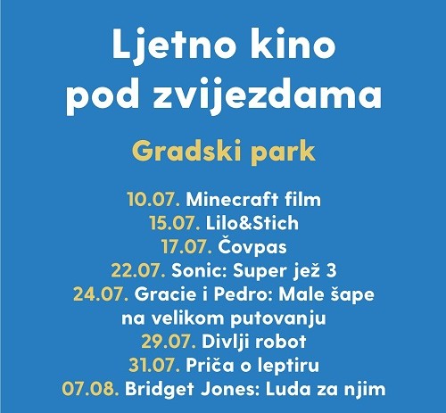 Ljetno kino pod zvijezdama 2025.