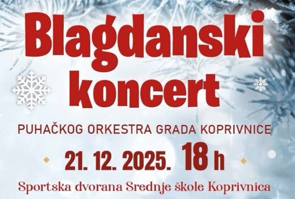 Blagdanski koncert Puhačkog orkestra grada Koprivnice